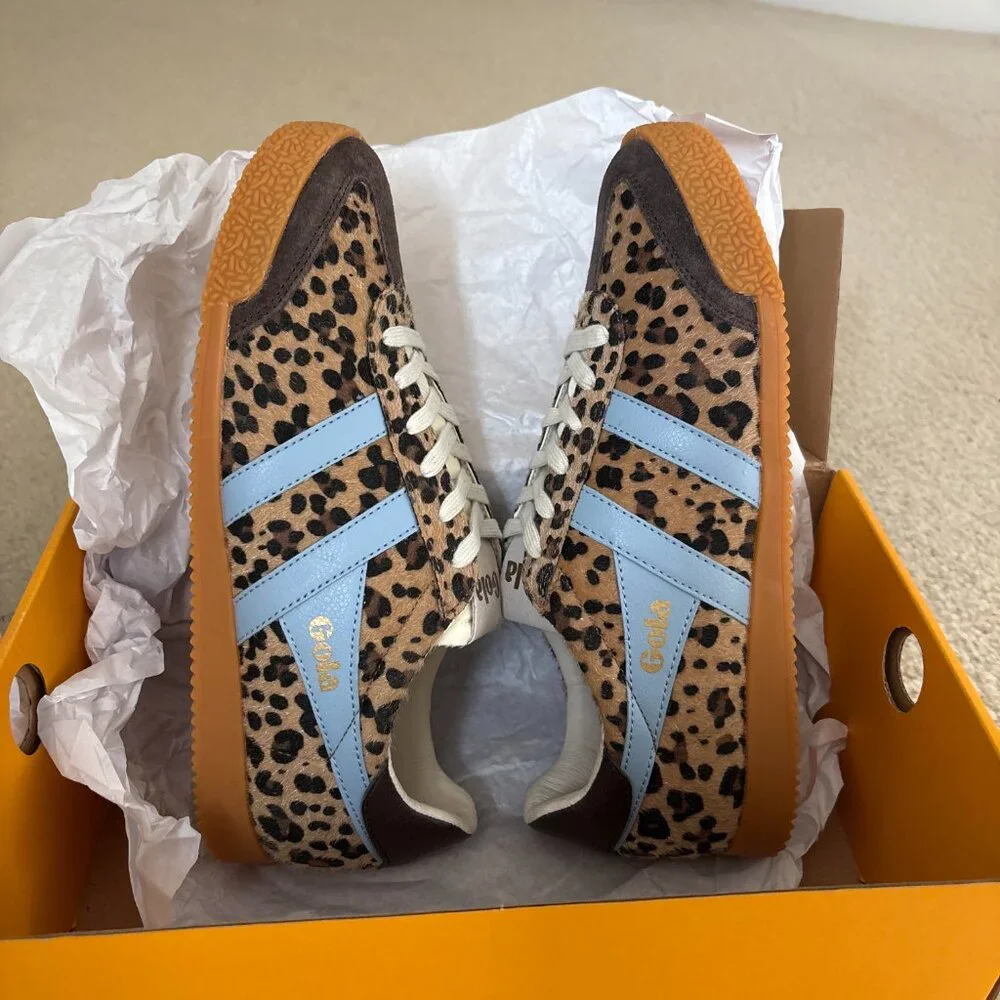 Gola Elan Sneakers-Dark Brown/Leopard/Air Women NEW - Picture 7 of 8